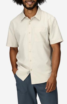 Marmot AirExchange SolarShield UPF Short Sleeve Button-Up Shirt in Birch Bark at Nordstrom, Size Large