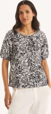 Nautica Womens Printed Side-Bow Blouse