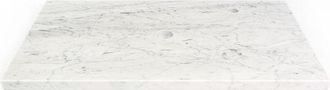 Saniclass Dia Wastafelblad - 80x46cm - 1 kraangat - 1 sifonuitsparing - marmer - wit gepolijst