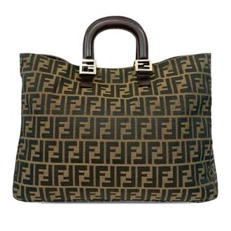 Fendi Pre-owned Fendi Large Zucca Canvas Twins Tote Ladies PZ5SQ9H88A36GSMF