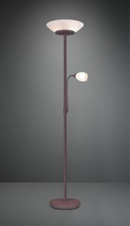 Reality Reality Leuchten - L&aacute;mpara De Pie Con Punto De Lectura Gerry Ruggine Cristal Blanco &Oslash;34 Cm Trio Lighting