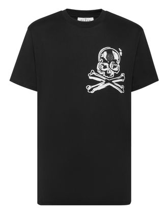 Philipp Plein Jersey T-Shirt Round Neck Ss Skull & Bones