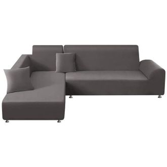 OEM Funda El&aacute;stica De 2 Piezas Para Sof&aacute; Esquinero - Reposabrazos En Forma De L - Protecci&oacute;n Contra Salpicaduras Y Manchas - Tama&ntilde;o 235-310 Cm -crezuo