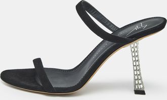 Giuseppe Zanotti Black Suede Farrah Slide Sandals