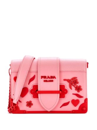 Prada Cahier Embellished Leather Small crossbody bag - Pink