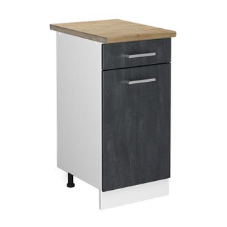 Vicco Mueble Bajo De Cocina R-line, Hormig&oacute;n Negro, 40 Cm Et Roble