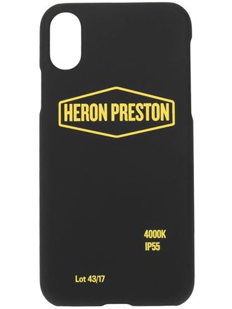 Heron Preston logo iPhone X case - men - Acrylic - One Size - Black