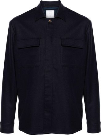 Eleventy fleece shirt jacket - men - Polyester/Wool/Elastane/Cashmere - 52 - Blue