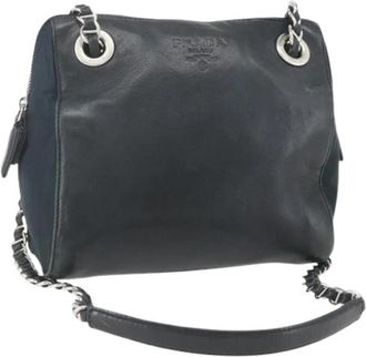 Prada Pre-owned Vintage Schoudertas - Dames - Vintage Schoudertas - Blauw - ONE Size - Leer - Vintage
