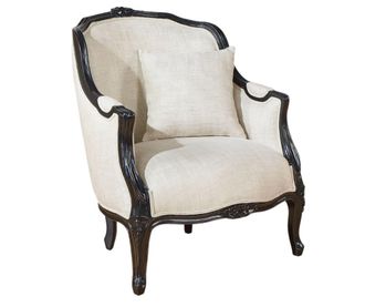 Robin des Bois Sill&oacute;n de hevea te&ntilde;ido en negro y lino premium lino