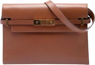 Saint Laurent Pre-owned Manhattan Schoudertas - Dames - Vintage Schoudertas - Bruin - ONE Size - Leer - Vintage