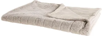 Beliani Manta De Tejido De Poli&eacute;ster Beige 150 X 200 Cm Mullido Suave Moderno Minimalista Labyar