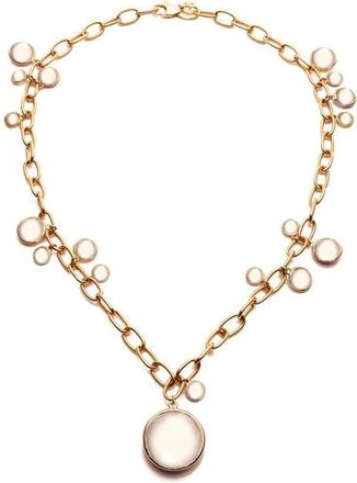 Goshwara Mischief Disc Pendant Necklace in White at Nordstrom, Size 18