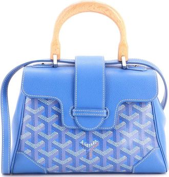 Goyard Saigon Top Handle Bag Coated Canvas with Leather Mini