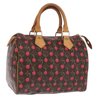 Louis Vuitton Speedy Handbag Limited Edition Monogram Cerises Brown Canvas Handbag (Pre-Owned)