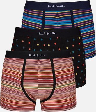 Paul Smith Mens Paul Smith 3-Pack Dot/Stripe Mix Trunks, Multi Coloured - Size: 32/33/32