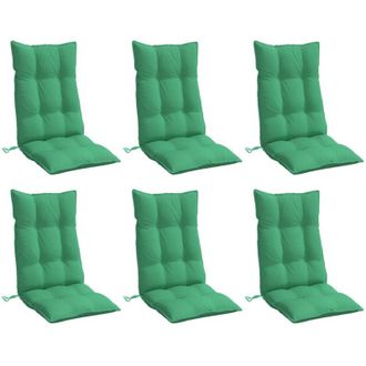 vidaXL Cojines De Silla Con Respaldo Alto 6 Uds Tela Oxford Verde Vidaxl