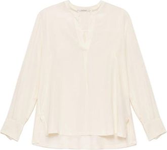 Maliparmi Vloeiend Cr&ecirc;pe Shirt - Dames - Blouses - Wit - L - Overhemden