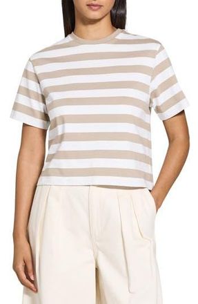 Theory Stripe Cotton T-Shirt in Taupe Multi at Nordstrom Rack, Size Medium
