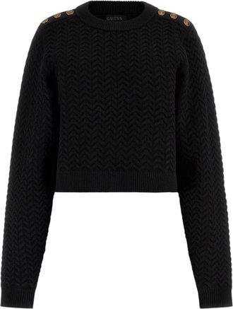 Guess Reona Sweater - Dames - Ronde hals truien - Zwart - M - Polyester - Truien & Vesten
