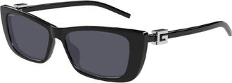 Gucci Ladies Black Rectangular Sunglasses GG1681S 001