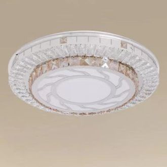 Trade Shop Trade Shop - Copy Of Plafoniera Da Soffitto 65w &Oslash;50cm Led Design A Strati Cristalli Fiori Luce Fredda 08220