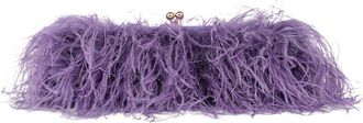 Jeffrey Campbell Animal Feather Clutch in Purple Combo at Nordstrom