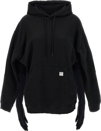 Maison Margiela Cotton Jersey with Gloved Waist Hoodie - Black