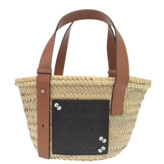 Loewe Pre-owned Tote Bags, female, Beige, Size: ONE SIZE Pre-owned Raffia Tote