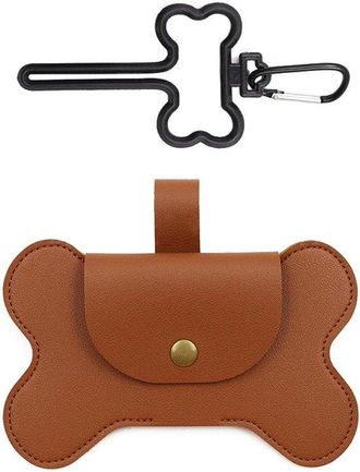 OEM Bolsa De Cuero Para Excrementos De Perro, Color Marr&oacute;n Con Forma De Conejo, Ideal Para Pasear Perros