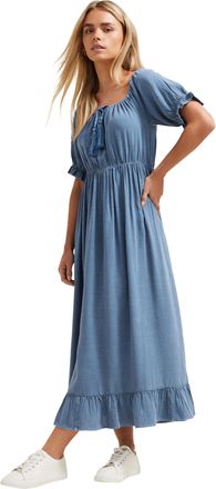 M&Co Petites Petite Tassel Detail Smock Dress - Womens Blue