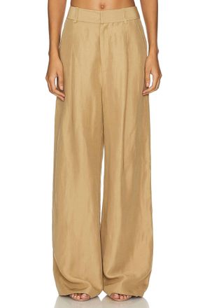 Smythe Pleated Trouser In Khaki