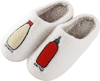 Generic BMKKTOP Womens Slipper Funny Animal Slippers Memory Foam Fluffy Slip-on House Fuzzy Warm Plush Lined Non Slip Sole Indoor & Outdoor Home Sliders Novel