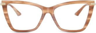 Jimmy Choo Eyewear striped butterfly glasses - Brown