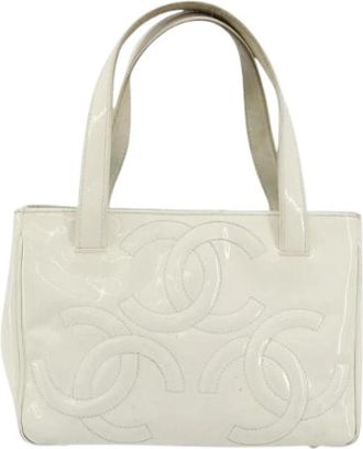 Chanel Pre-owned Vintage Tote Bag - Dames - Vintage Shopper - Wit - ONE Size - Leer - Vintage