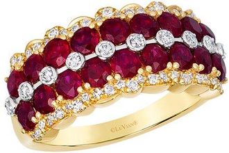 Le Vian Platinum & 14K 2.22 Ct. Tw. Diamond & Ruby Ring