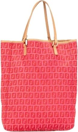 Fendi Pre-owned Tote Bags, female, Pink, Size: ONE SIZE Pre-owned Canvas Tote