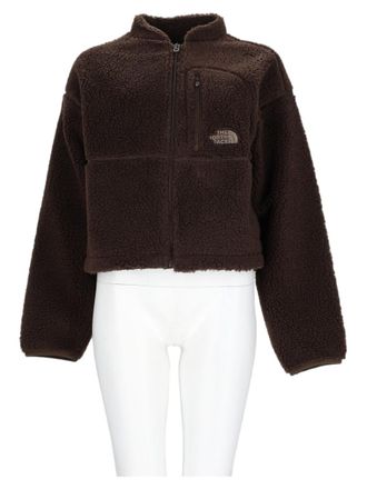 The North Face Cropped Textured High Collar Zip Sweatshirt