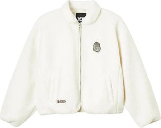 Fingercroxx embroidered fleece jacket - White