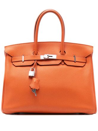 Herm&egrave;s 2007 Clemence Birkin Retourne 35 handbag - Oranje
