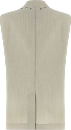 Golden Goose Womens Beige Virgin Wool Sleeveless Jacket Clothing