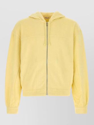 Auralee terry hooded sweatshirt long sleeves ribbed trims