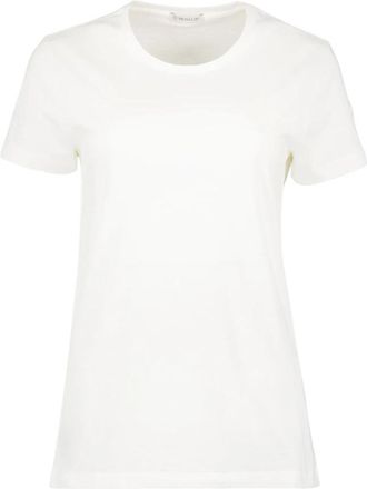 Moncler Logo T-shirt Lente-Zomer 2025 Vrouwen - Dames - T-shirts - Wit - XS - Katoen - Tops