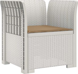 vidaXL Sill&oacute;n Individual Con Coj&iacute;n Apariencia De Ratan Pp Blanco Vidaxl