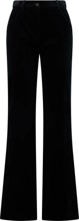 Alberta Ferretti Elegante Pantalones Acampanados de Cintura Alta - Dames - Wijde Broeken - Zwart - S - Broeken