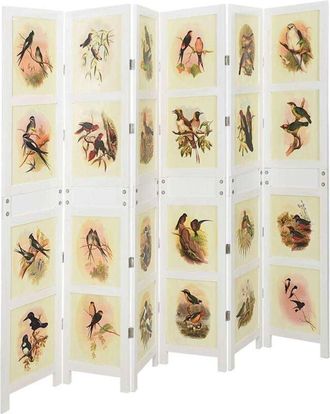 vidaXL Romdivider Panel Folding White 212 x 165 cm MDF vidaXL