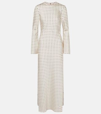 Rotate Vestido largo de sat&eacute;n con lunares