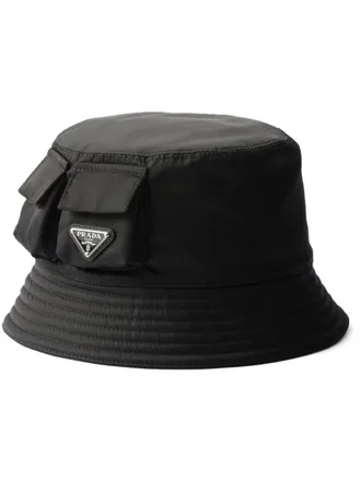 Prada Cappello bucket con logo - Nero