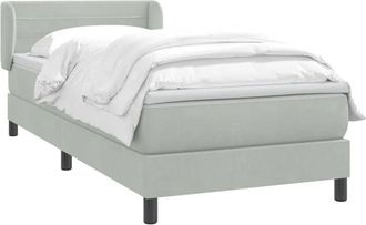 vidaXL Cama Box Spring Con Colch&oacute;n Terciopelo Gris Claro 80x210 Cm Vidaxl