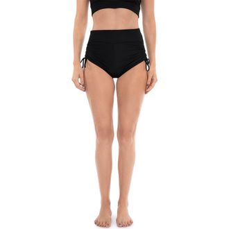 Coolibar Womens Bayshore Ruche Swim Shorts, UPF 50+ Sun Protection in Black at Nordstrom, Size Xx-Large